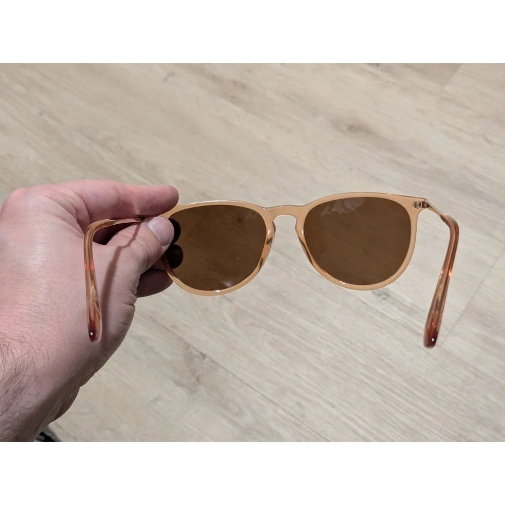 Rose Gold Sunglasses Womens Brown Lenses Elegant Metal Frame Eyewear